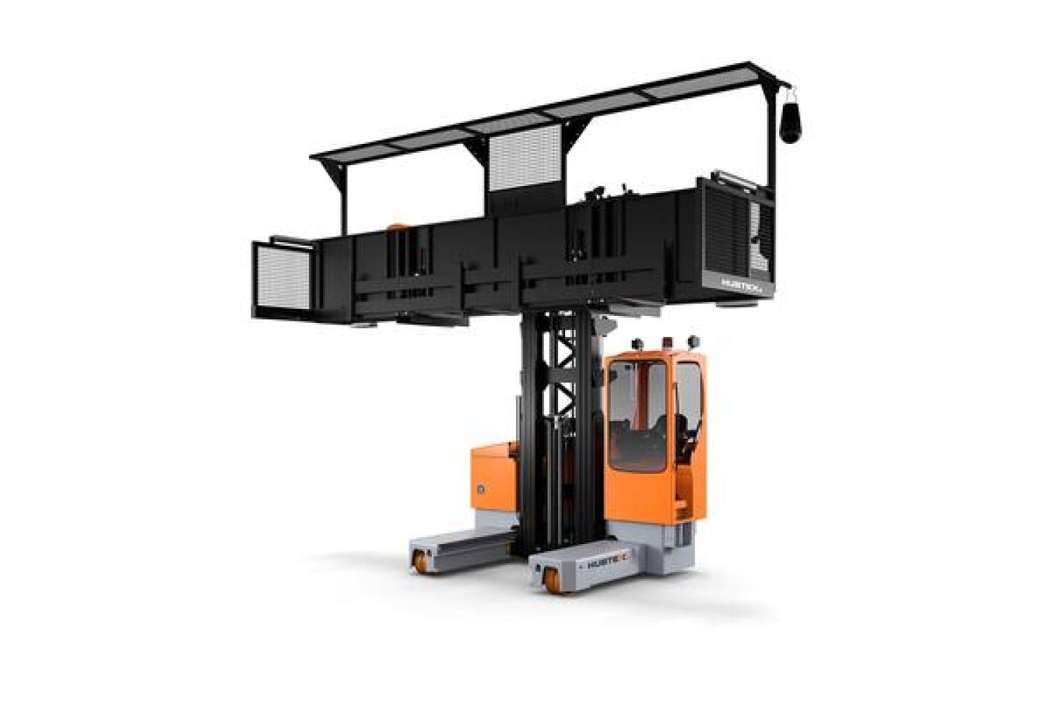 HUBTEX meerwegheftruck met afneembaar orderpickplatform in 3D visualisatie