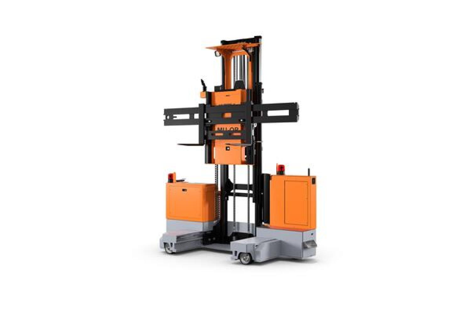 HUBTEX orderpicker met verticale mast en vorksysteem voor intern transport