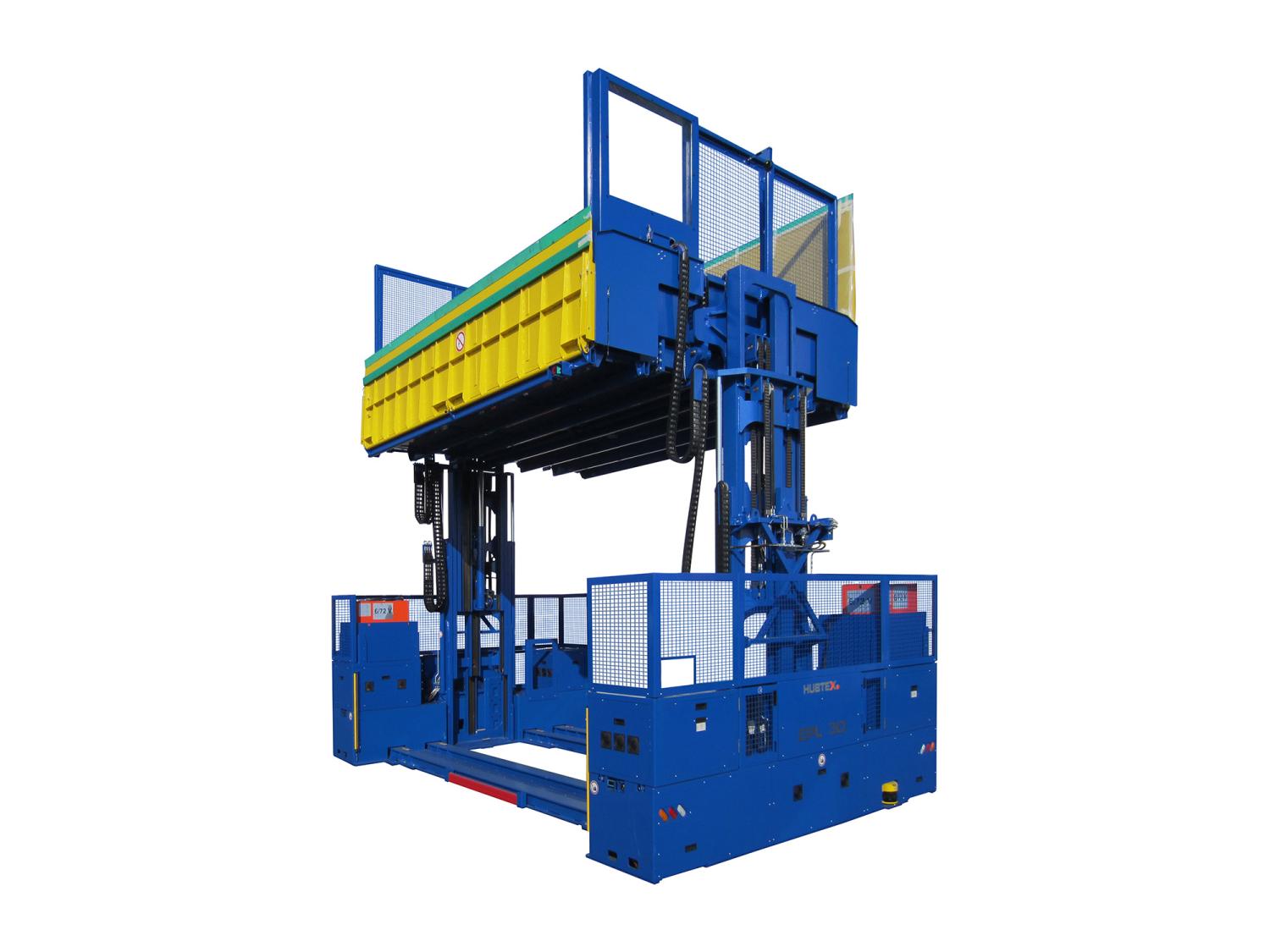 HUBTEX platformvoertuig met hefplatform voor handling van luchtvaartcomponenten